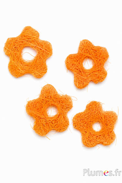 Fiore in sisal - Ø 5 cm - arancioni
